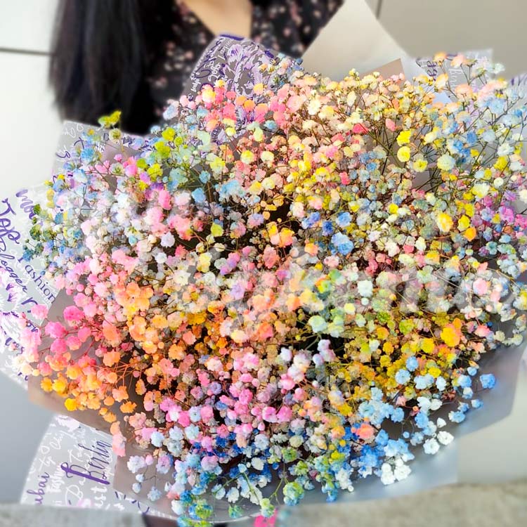 Букет из 11 радужных гипсофил